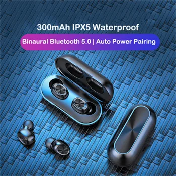 

Ottwn B5 TWS Bluetooth earphone 5.0 Wireless stereo Headset HIFI Sport Headset HD Call with Mic black Support iOS/Android Phones