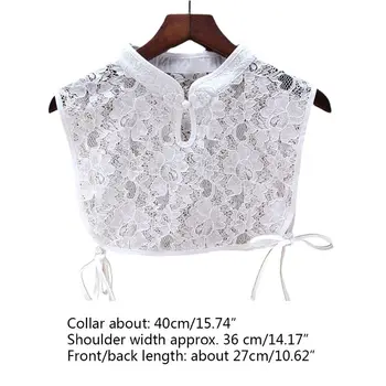 

Chinese Style Stand Fake Collar Hollow-out Crochet Lace Necklace Choker Button 449F