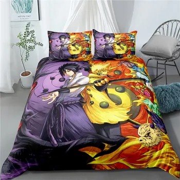 

Anime Naruto Sasuke Home Textile Pillow Case 3D Bed Linen Duvet Covers Kids Comforter Bedding Sets Bed Set Home Decor Bedding