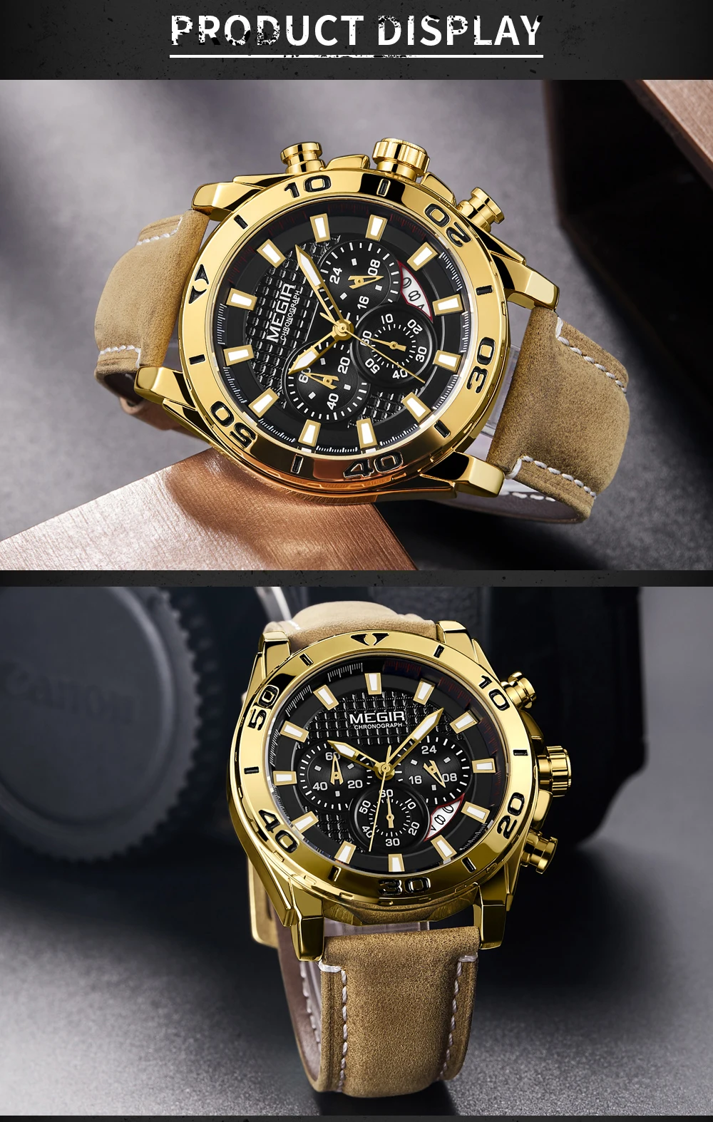 Мужской кожаный ремешок армейские спортивные кварцевые часы водонепроницаемый светящийся хронограф наручные часы мужские Relogios часы 2094