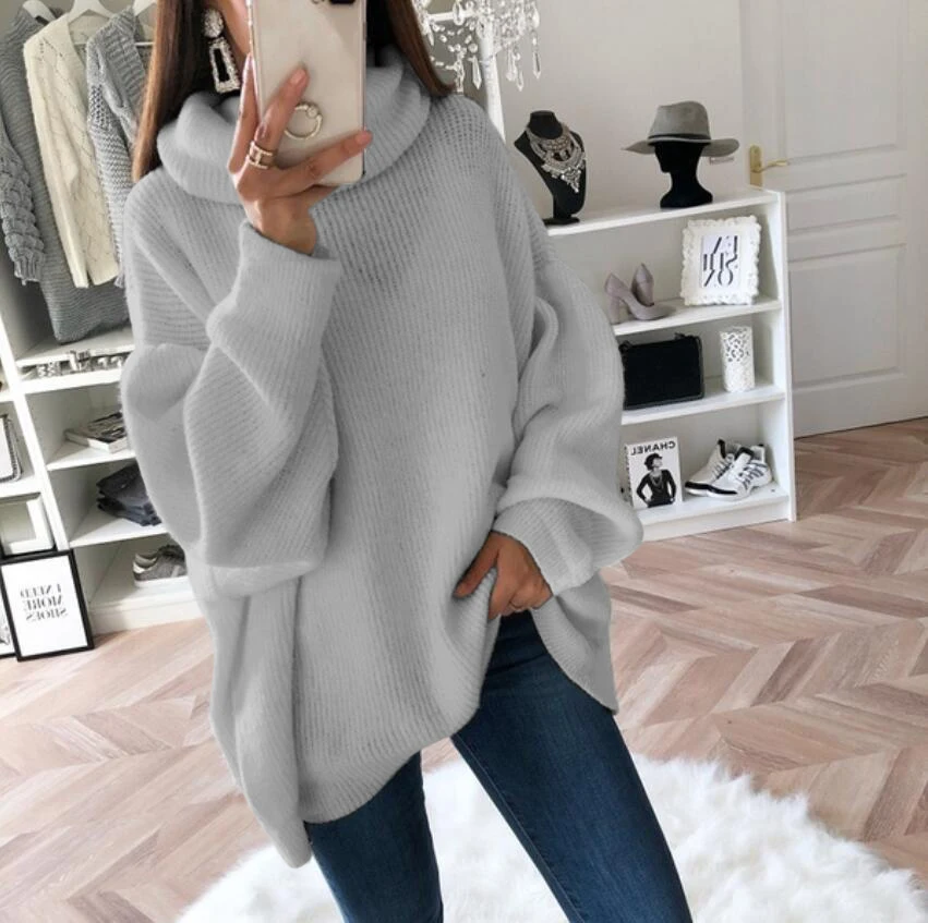 Tanie Sweter kobiet pulower z golfem Wome różowy odzież damska 3XL Lady Top sweter ponad rozmiar zima Pull Femme Nouveaute 2019