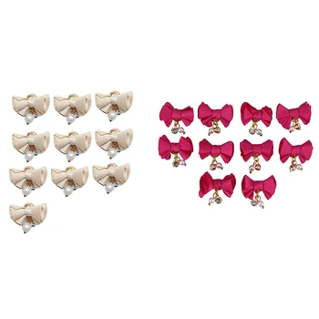 

20Pcs/Lot the Latest Japanese Nail Jewelry Detachable Magnet Base Cotton Cloth Flower/Bow Pendant Charm Magnet Attraction, 10Pcs