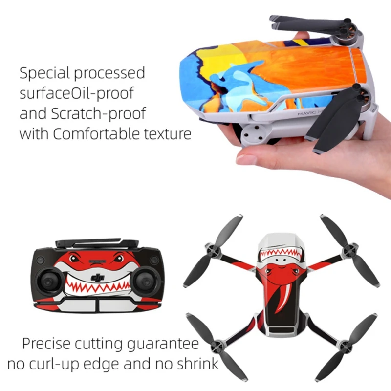Защитные наклейки на Дрон для DJI Mavic Mini FC Camo Shark красочные скины контроллер наклейки Набор Дрон камера аксессуары наборы