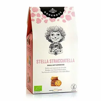 

Generous Stella Stracciatella Tea Biscuits with Chocolate Flakes, 100 g, Pack of 4