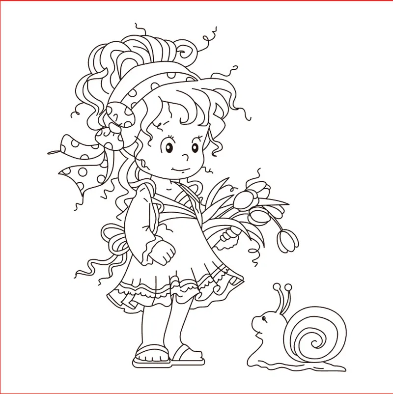 

10x10 Girl is watching the cow New Transparent Clear Rubber Stamp Sheet Cling Scrapbooking Photo Album PaperCard DIY Craft