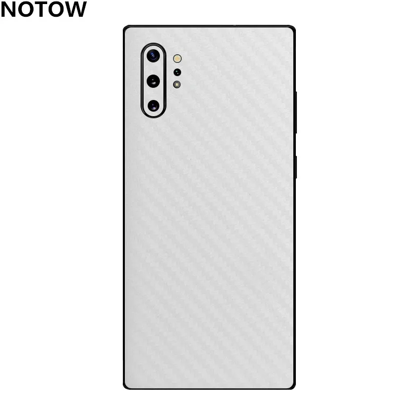 White NOTOW Мода 3D углеродное волокно задняя паста защитная пленка наклейка для samsung Galaxy Note10/Note10plus/A70/A50/S10/S10Plus/s10E - Цвет: White