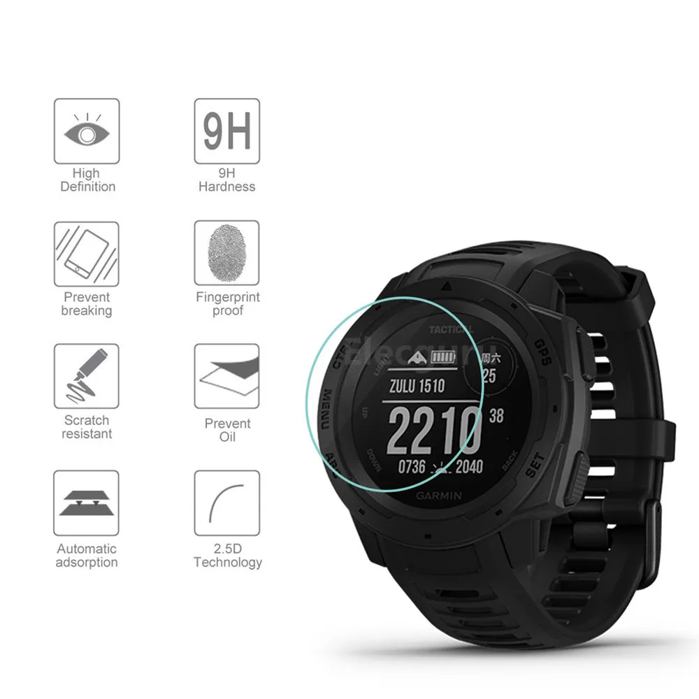 3 упаковки для Garmin Instinct Tactical закаленное стекло Защита экрана 9H 2.5D часы против царапин пузырьковая защитная пленка