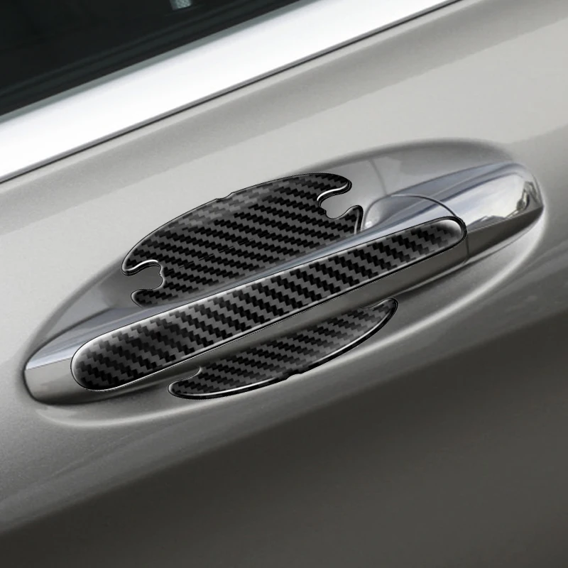 8pcs Car Door Handle Stickers Protector Film Carbon Fiber Decal for Peugeots 3008 2008 508 408 Rcz Rifter 2021 Car Accessories