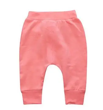 pink Повседневные свободные штаны для маленьких мальчиков Высокая талия Повседневный стиль длинные штаны для маленьких девочек, шаровары для маленьких мальчиков и девочек одежда для малышей - Цвет: pink