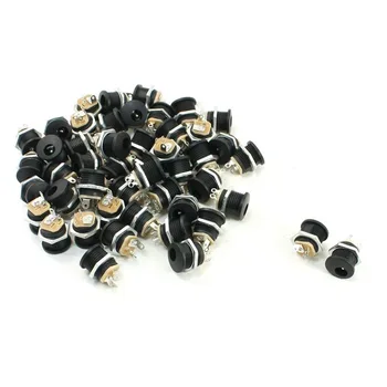 

50 pcs DC Power Plug DC-022 5.5-2.1mm Hole threaded nut Panel Mounting