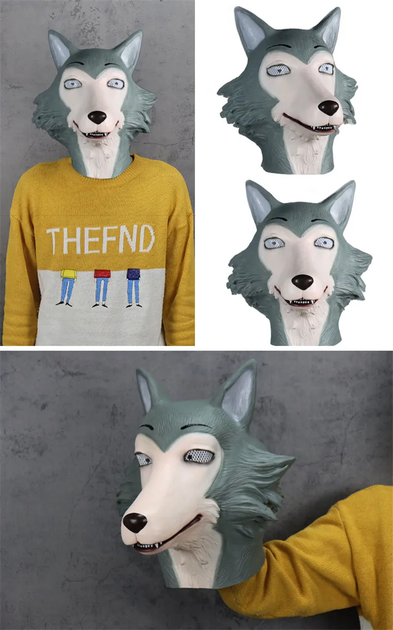 Аниме BEASTARS Косплей легоши Волк Маска Хару Косплей головные уборы животные волк кролик латексные маски маскарадный Рождественский костюм реквизит