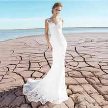 SoDigne белое свадебное платье русалки кружевное иллюзионное пляжное свадебное платье длина до пола Свадебные платья Boho vestidos de novia