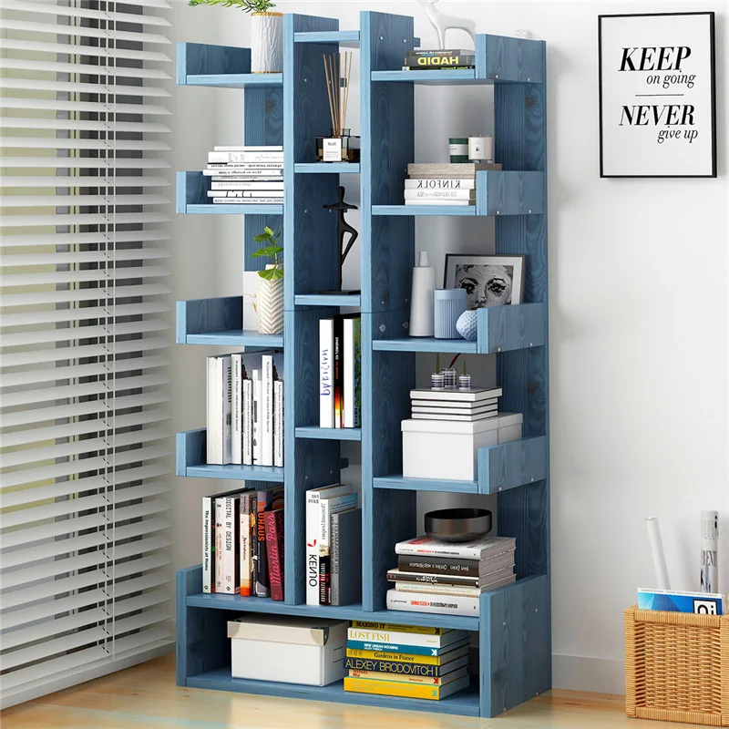 

Bookshelf Storage Shelf Floor Living Room Northern European-Style Storage Rack Simple Storage Rack Economical Tree Bookcase Simp
