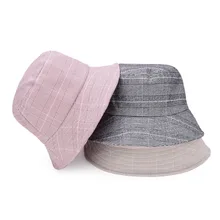 Панама, шляпа рыбака, клетчатая шляпа от солнца, весна-лето, хлопок, Женский козырек в Корейском стиле, высокое качество, модная, плотная ткань, дикий купол