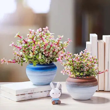 

Ceramics Flowerpot Resin Office Gardening Home Flowerpot Desktop Fleshiness Flowerpot (Random Color)
