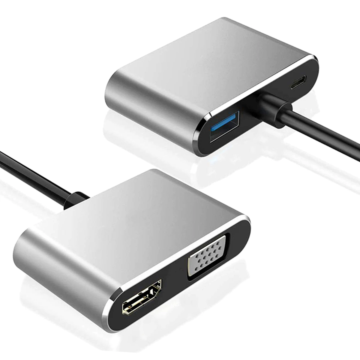 SOONHUA 4 в 1 USB C Type-C к HDMI аудио видео адаптер конвертер 4K 1080P Поддержка PD зарядка VGA USB3.0