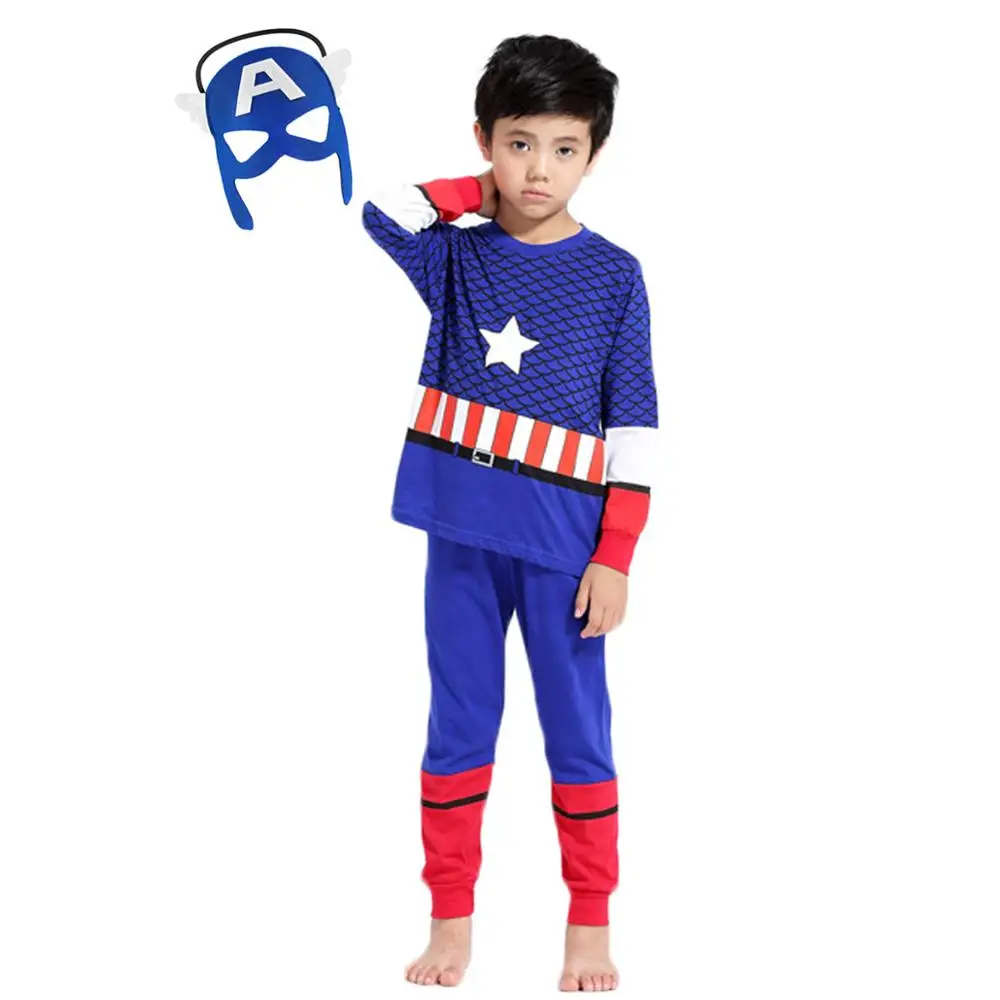 Пижама для мальчиков 7-12 лет в стиле аниме капитан америка - Цвет: Captain America