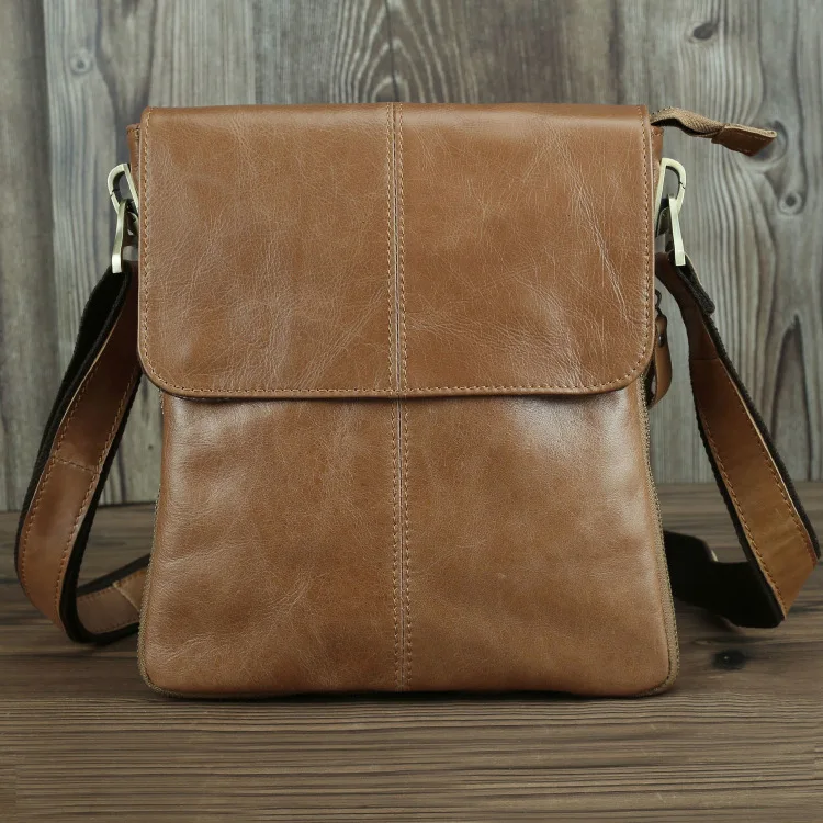 Мужская сумка через плечо из натуральной кожи, сумка-мессенджер, солидный мужской деловой портфель, одноцветные классические кожаные сумки на плечо для мужчин