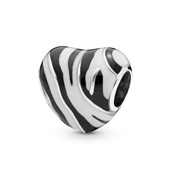

CodeMonkey Authentic 925 Sterling Silver Zebra Striped Beads Fit Original 3mm Bracelet Beads DIY Jewelry Making CMC014