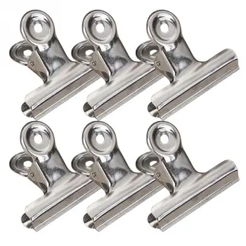 

6Pcs Stainless Steel Chip Bag Clips For Air Tight Seal Grip Food Sealing Clamp Clip Powder Food Package Bag Clip