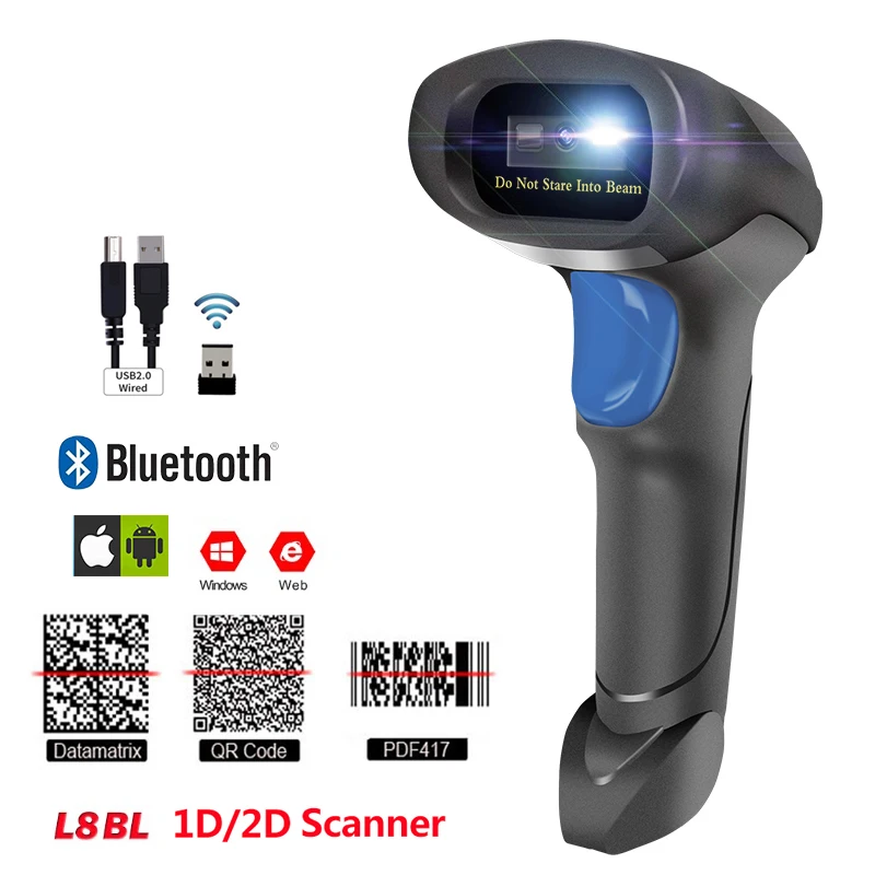 KEFAR Hot Sale Automatic Scanning 2D Wireless and Wired Handheld Barcode Scanner USB Support Supermarket Retail Store Logistic