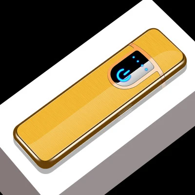 USB Мини Электронная Зажигалка Ветрозащитная металлическая зарядка электрические зажигалки для мужчин гаджеты мужские подарки аксессуары для сигарет - Цвет: Золотой