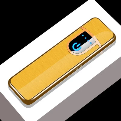 Золотой USB Мини Электронная Зажигалка Ветрозащитная металлическая зарядка электрические зажигалки для мужчин гаджеты мужские подарки аксессуары для сигарет - Цвет: Золотой