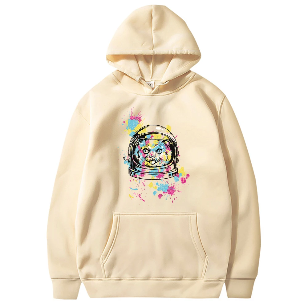 

Hip Hop Space Cat Print Hoodies Women Men Harajuku Pullover Sweatshirt Creative Fashion Streetwear Female