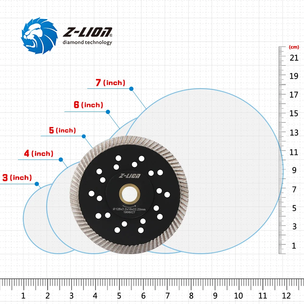 Z-LION 1 шт. " алмазный пильный диск Гранит Бетон песчаник режущий диск влажное использование мульти-отверстия шлифовальные круги для углошлифовальной машины