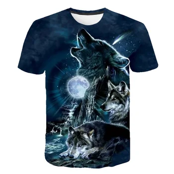 

2020 3D baby boys Wolf T-shirt Streetwear Tees Summer Men Tops Funny Animal kids Clothes Casual lion boys clothes camisetas