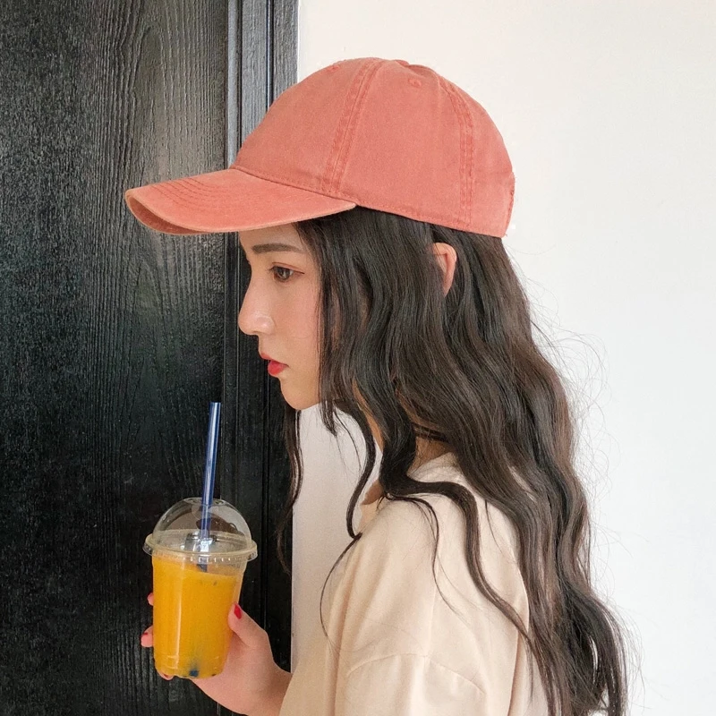 Baseball Cap Women Men Cotton Solid Fashion Snapback Female Outdoor Simple Washed Vintage Visor Casual