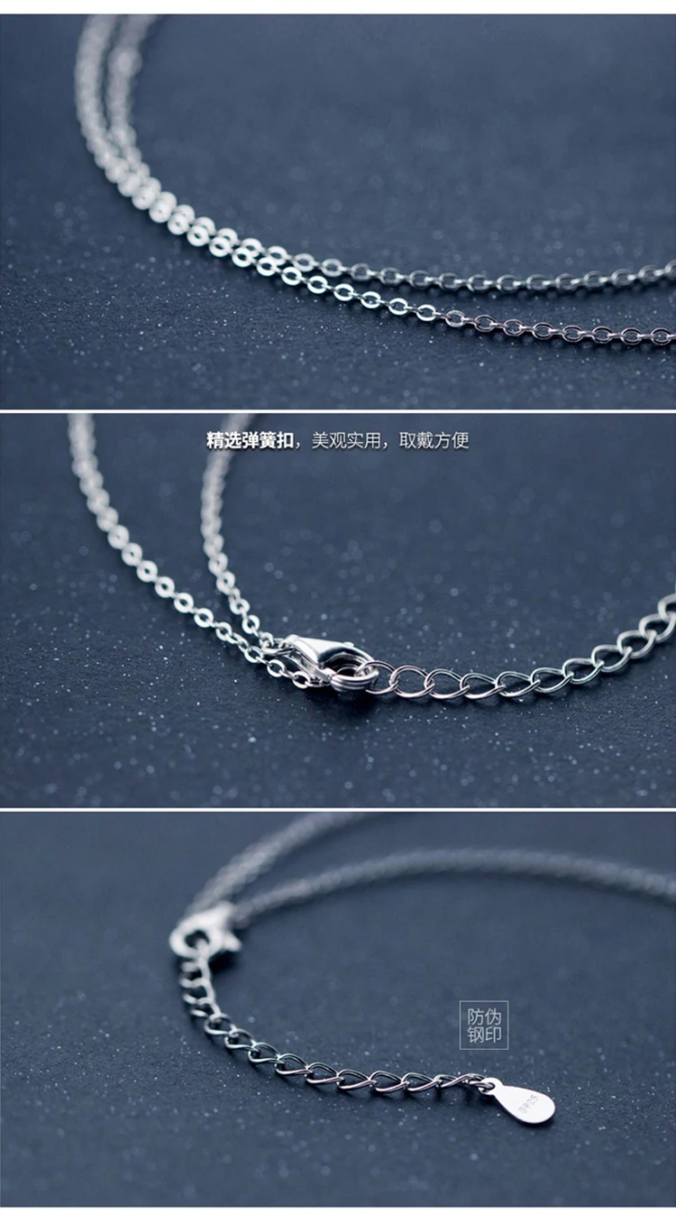 New Design 12 Constellations 925 Sterling Silver Fashion Zircon Women's Necklaces Gorgeous Jewelry Clavicular Chain