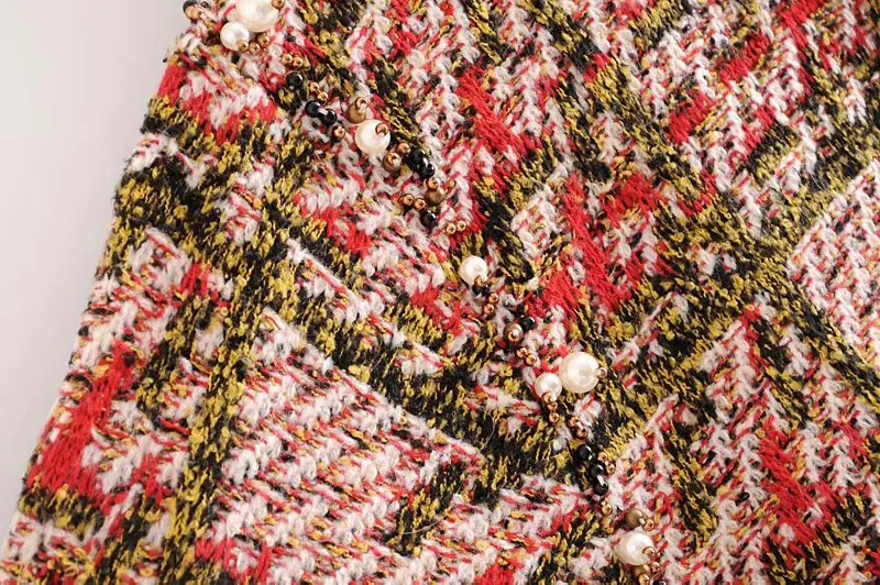 Элегантный женский комплект из двух предметов Зимний вязаный клетчатый свитер с капюшоном с шикарной юбкой трапециевидной формы мини-юбка женские костюмы