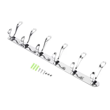 

Easy to install Rust Corrosion Resistant 6 Wall Mounted Hook Coat Hat Clothes Robe Wall Holder Rack Hooks Hangers