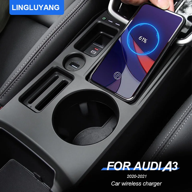 QI auto drahtlose ladegerät schnelle telefon ladegerät lade platte lade  halter für Audi A3 8V S3 2020 2021 zubehör 15W - AliExpress