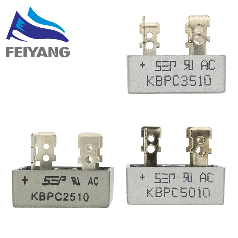 10 шт. диодный мост KBPC5010 50A 1000 В/KBPC2510 25A В/KBPC3510 35A в | Электронные компоненты и