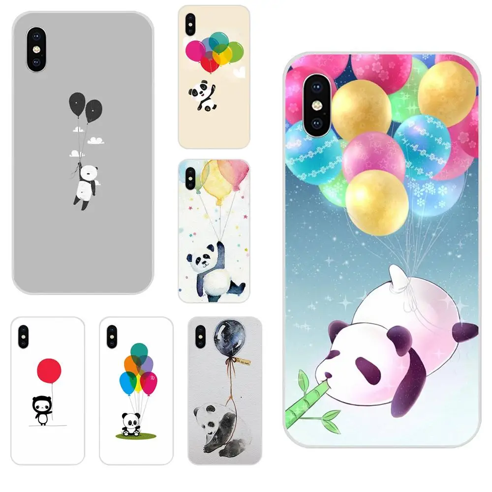 Panda Floating With Balloons For Samsung Galaxy Note 5 8 9 S3 S4 S5 S6 S7 S8 S9 S10 5G mini Edge Plus Lite Clear Soft Shell | Мобильные