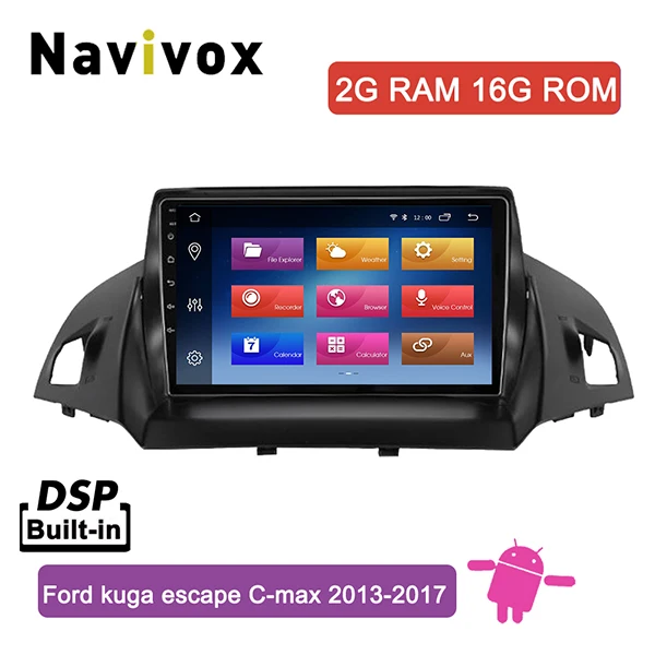 Navivox 9 ''2.5D Автомобильный мультимедийный плеер не 2 Din Android автомобильный радиоприемник для Ford Kuga 2013- gps Навигация стерео Поддержка SWC - Цвет: 2G RAM 16G ROM