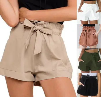 

Women Ladies Shorts Summer Casual Loose Solid Shorts High Waist Short Trousers