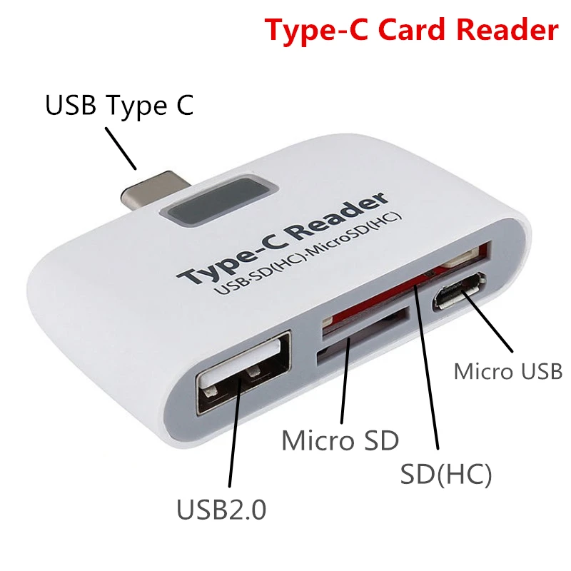 Kebidumei Многофункциональный Micro USB, для карты памяти адаптер 4 в 1 TF/SD/мобильное устройство считывания карт Тип док-станция с USB для Mac-книга планшетный ПК с системой андроида