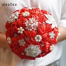 Элегантный Свадебный букет невесты жемчужный свадебный цветок свадебные букеты Кристалл сверкающий букет SPH213