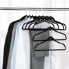 10/20Pcs Foldable Black Velvet Clothes Rack, Non-Slip Flocking Hanger, Balcony Home Accessories, Wardrobe Organizer, Wardrobe 2