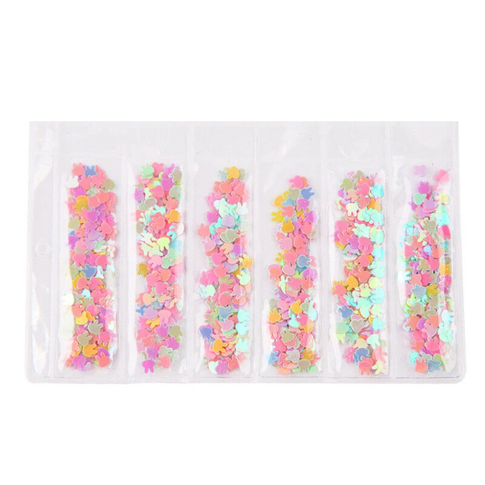 8 species Candy Colors Butterfly Nail Art Plastic Paillette Nail Decor DIY Manicure Nail Decorations Nail Sequins Nail Glitter - Цвет: 2