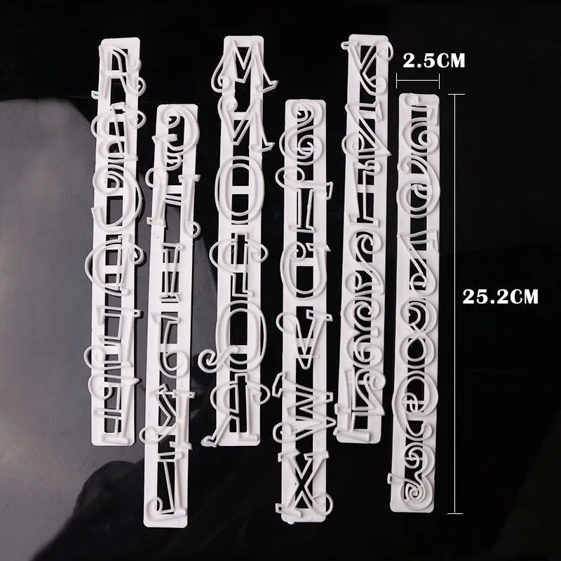 

New 6Pcs/Set New Fondant Cake Alphabet Number Letter Decorating Cutter Sugarcraft Mold Mould VF042 P20
