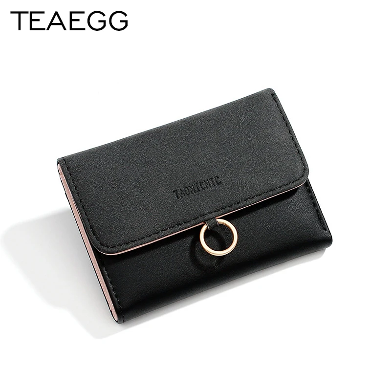 2-Black TEAEGG, женский кошелек, на застежке, дамские сумочки, на молнии, кошелек для монет, Женский конверт, кошелек, для денег, карт, ID, держатель, сумки, кошельки, карман - Цвет: 2-Black