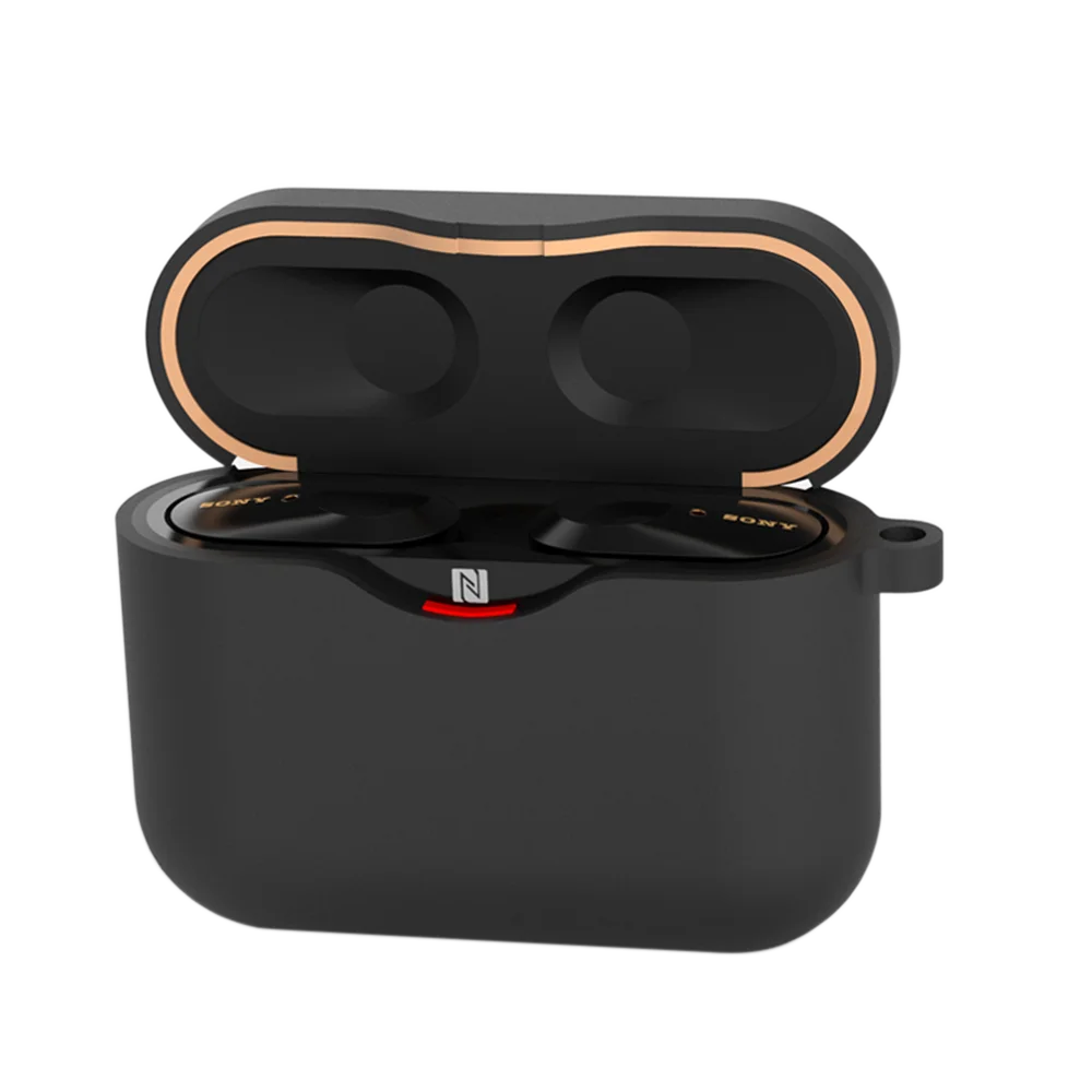black Мягкий наушник, чехол для sony WF-1000XM3, мягкая bluetooth-гарнитура, чехол для хранения наушников, чехол для зарядки, чехол для sony WF-1000XM3 - Цвет: black
