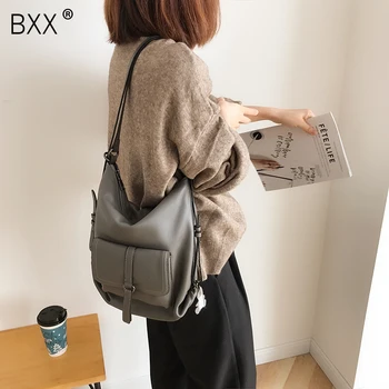 

[BXX] Genuine Leather Shoulder Messenger Bags For Women 2020 Fashion Crossbody Bag Female Bakcpack Handbags and Purses HL022