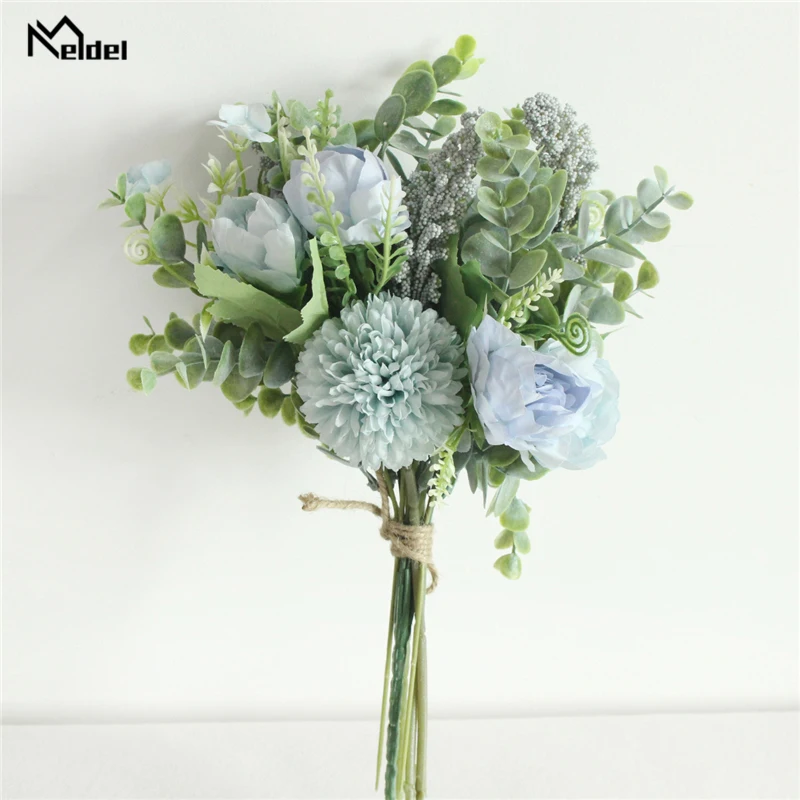 Meldel, белый пион, счастливый шар, искусственные цветы, шелк, для украшения свадьбы, зима, искусственный большой цветок, букет, домашний стол, Декор, Flore