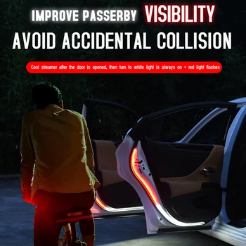 

Car Door Opening Warning LED Strobe Lights 120cm Decorative Welcome Ambient Decor Lamp Strips Safety Auto Atmosphere Lights 12V
