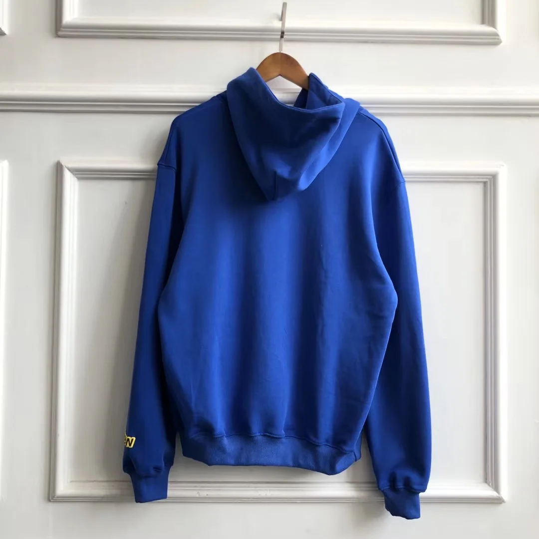 19FW Drew House New Color Blue Hoodies Men Women Couples Drew Smile Face Printed Justin Bieber Hoody Sweatshirts Men